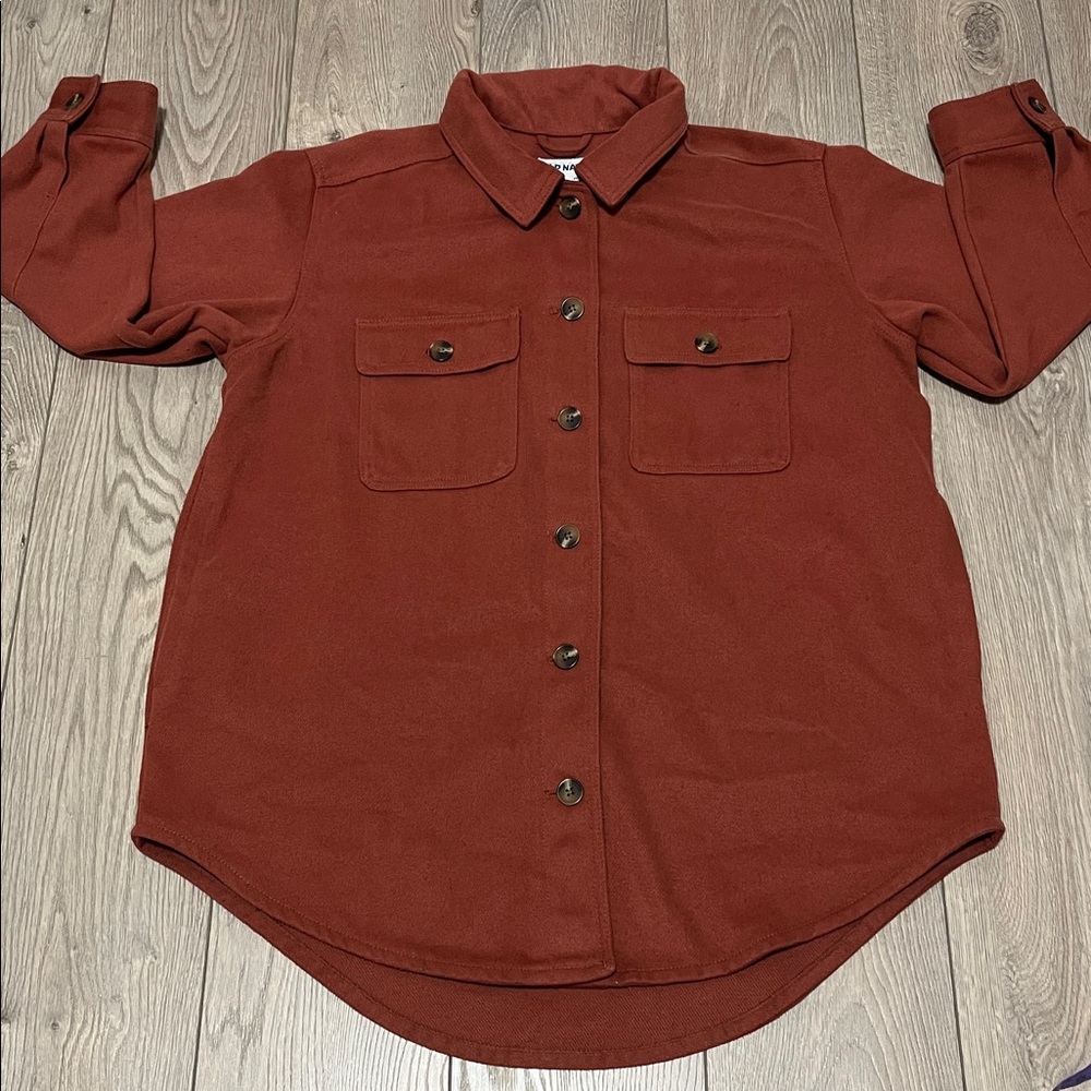 OLD NAVY Utility Shacket Wool Blend Size XL Rust - Picture 4 of 9